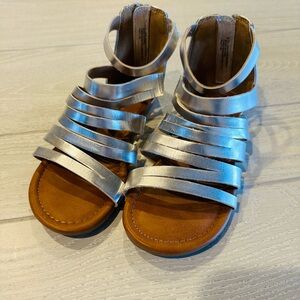 Cat & Jack Strappy Silver Sandals Size 1